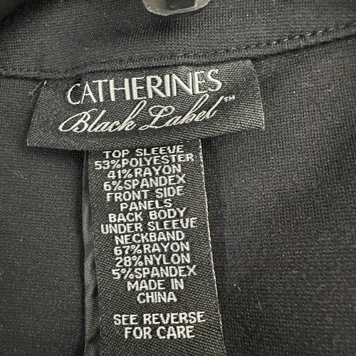 Catherines Black Label Womens Jacket Size 2X Black Yellow Floral Houndstooth - Picture 3 of 9