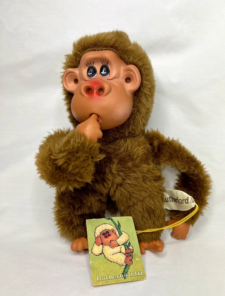 Vintage 1980s Russ Berrie Plush Monkey Rutherford III Thumb Toe