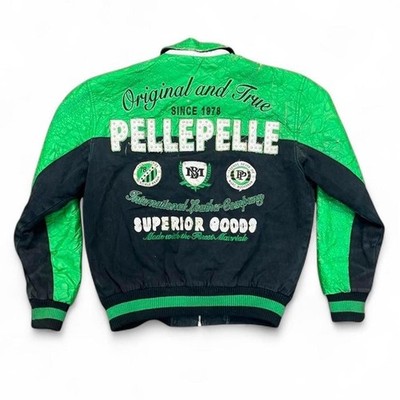 Pelle Pelle Marc Buchanan Leather Company Varsity Jacket Large