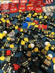 Huge Lego Minifigure City Fire Lot: 7206 Helicopter Boat Truck House 7207  60107