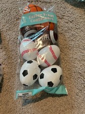 Happy Easter Sport Shaped Plastic Hinged Fillable Eggs 1 Pk of 8