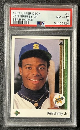 KEN GRIFFEY JR. PSA 8 1989 UPPER DECK #1 STAR ROOKIE RC MARINERS 5924