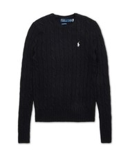 Genuine Polo Ralph Lauren Cable Knit Cotton Crewneck Sweater - Black