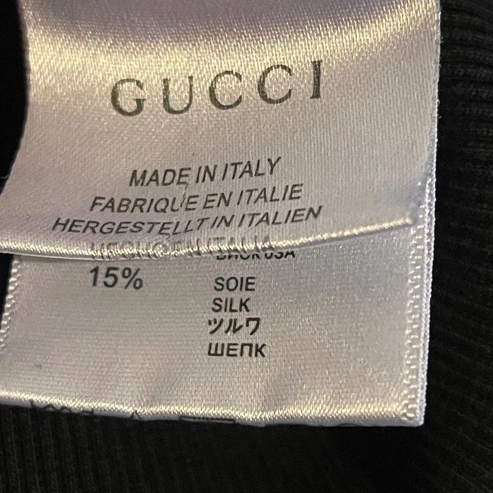 Gucci Black Embroidered Insect Cotton Silk Blend Hoodie Made in Italy Womens S - Image 4 of 4