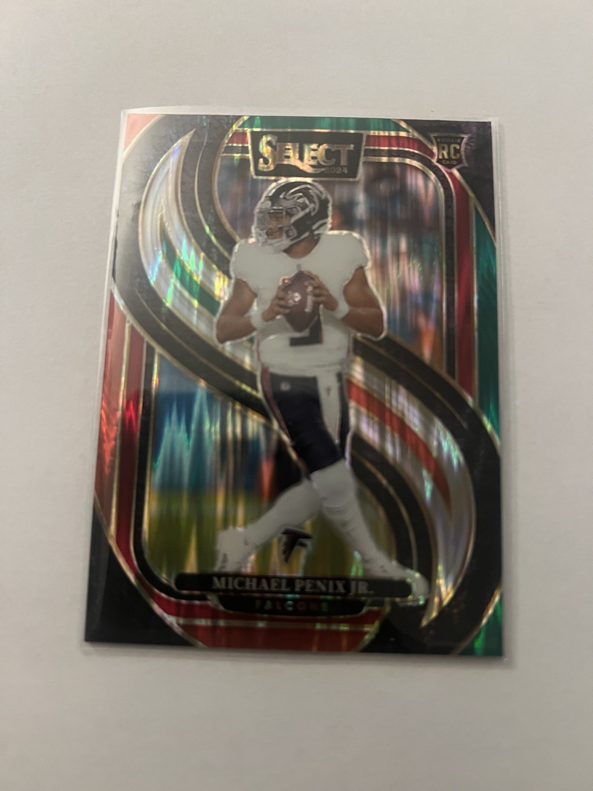 2024 Select Michael Penix Jr Rookie RC Premier Red Green Shock Prizm #110