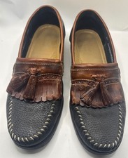 G.H Bass Weejuns two-tone kiltie tassel brown black leather loafer size 8.5 D