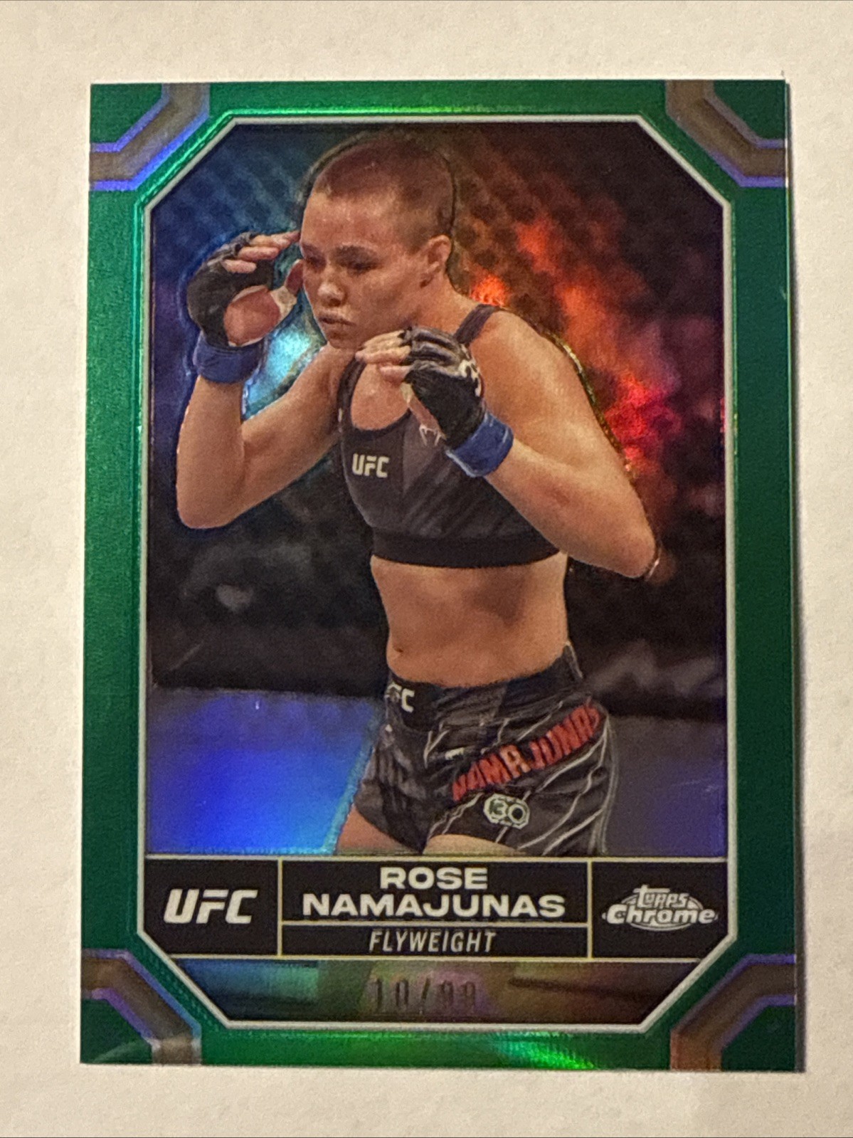 2024 Topps Chrome UFC Rose Namajunas - GREEN REFRACTOR /99