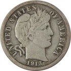 1913 Barber Silver Dime F Fine 10c Coin Collectible SKU:I23889