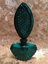 REPUBBLICA CECA/BOHEMIEN profumo/bottiglia di colonia MALACHITE VERDE Jizerske Sklo vintage