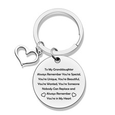 Granddaughter Keychain from Grandma - Inspirational Graduation Keyring Jewelr...