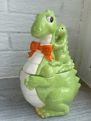 Vintage Japan Nessie & Sohn Keksdose, Keramik, 12'' groß Drachen Dinosaurier selten 