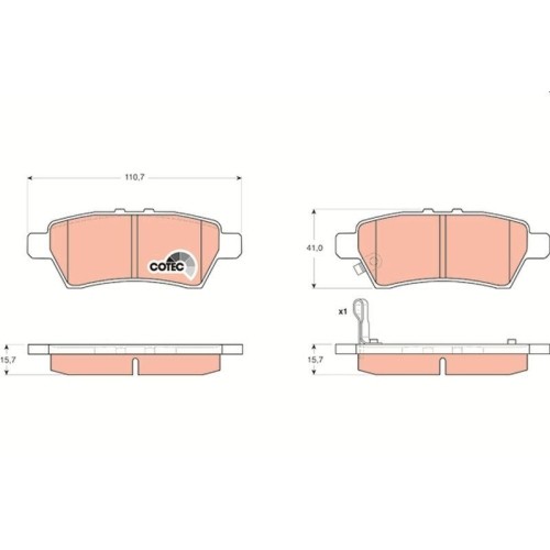 TRW GDB3405 Cotec plaquettes de frein à disque haut de gamme pour Nissan