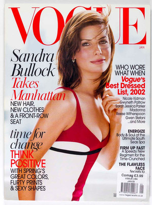 SANDRA BULLOCK Vodianova PHILIP SEYMOUR HOFFMAN Chipperfield VOGUE January 2003