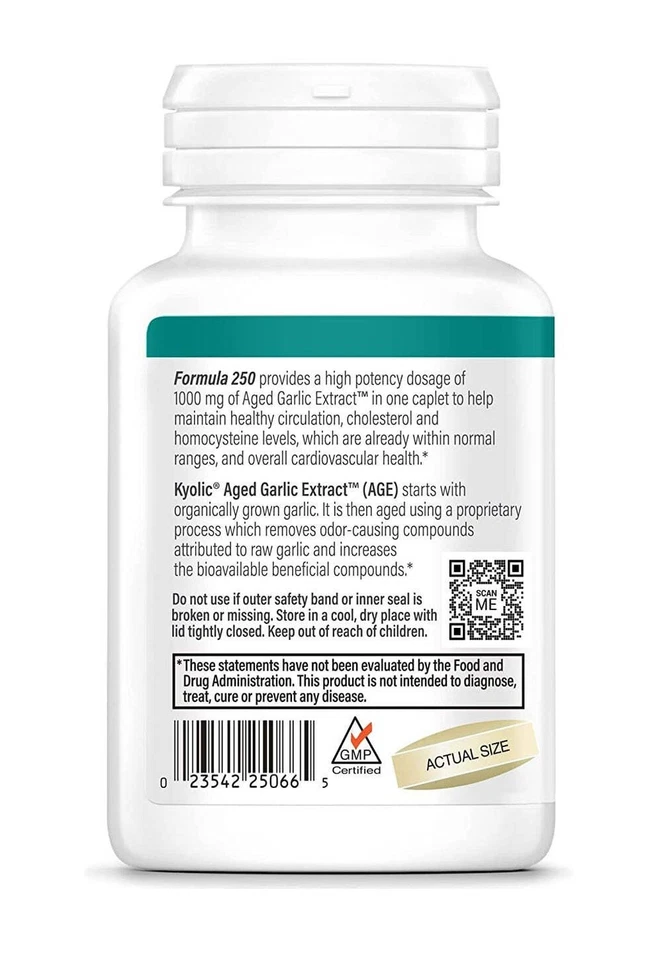 Extracto de ajo envejecido Kyolic una por día cápsulas cardiovasculares 1000 mg 60 unidades Foto 2 de 4