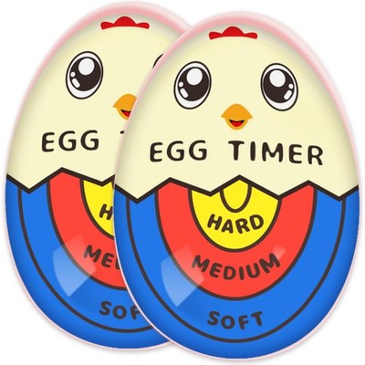 Egg Timer for Boiling Eggs that Changes Color When Done, Tricolor, Pack of 2