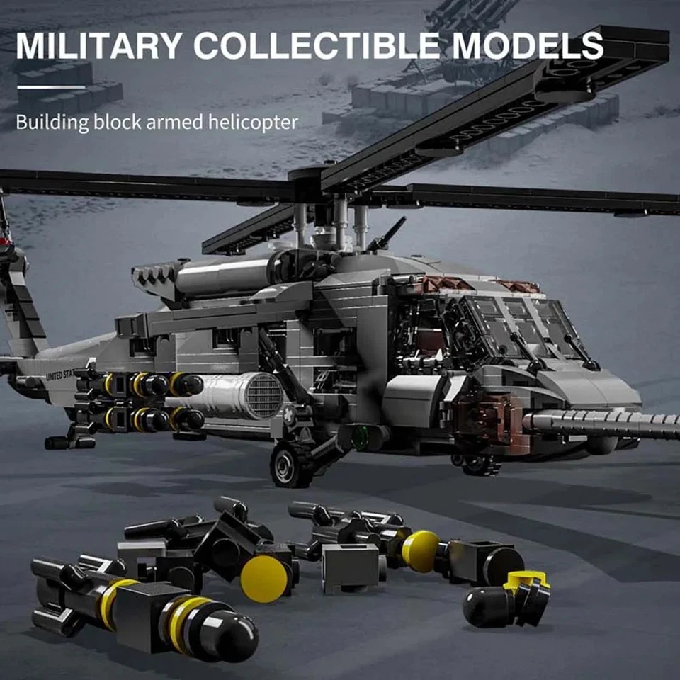 🚁 UH-60 Black Hawk вертолет - 1159шт военного самолета блоки - Изображение 4 из 4