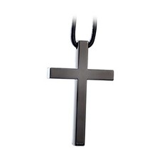 Cross Hanging Ornaments for Rear View Mirror, Metal Car Charm, Pendant Black