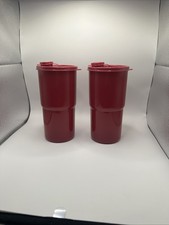 Tupperware Mega Tumbler 30 oz Thirstquake Raspberry Flip Top 2414C-1 New 2 Pack