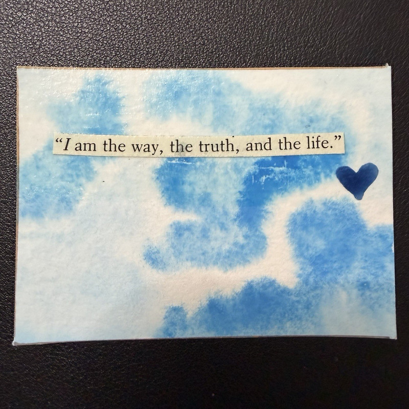 ACEO, GOD,Christian, Faith, art card, original watercolor paint, handmade, OOAK.