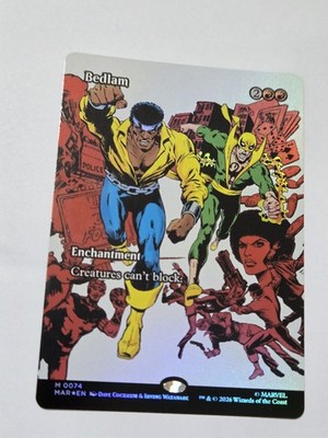 Bedlam Borderless Foil Marvel Super Heroes Mtg Nm 0074