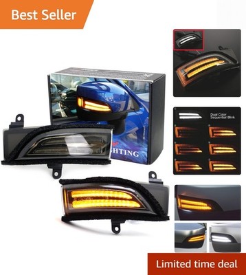 JDM Spec White/Amber Switchback Sequential Flash LED Side Mirror DRL Turn Sig...