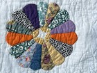 Vintage Handmade old DRESDEN PLATE QUILT — photo 5