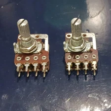 2×16mm A250K 250K Audio Taper Dual Potentiometer 20mm Knurled Shaft 8-Pin