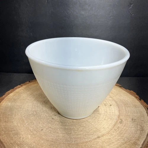 Vtg Torchiere Corning Milk Glass Lamp Shade Waffle Pattern 6” Open 1 5/8” Fitter