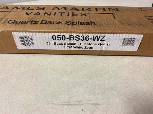 James Martin 050-BS36-WZ White Zeus 36" Silestone Quartz Vanity Backsplash