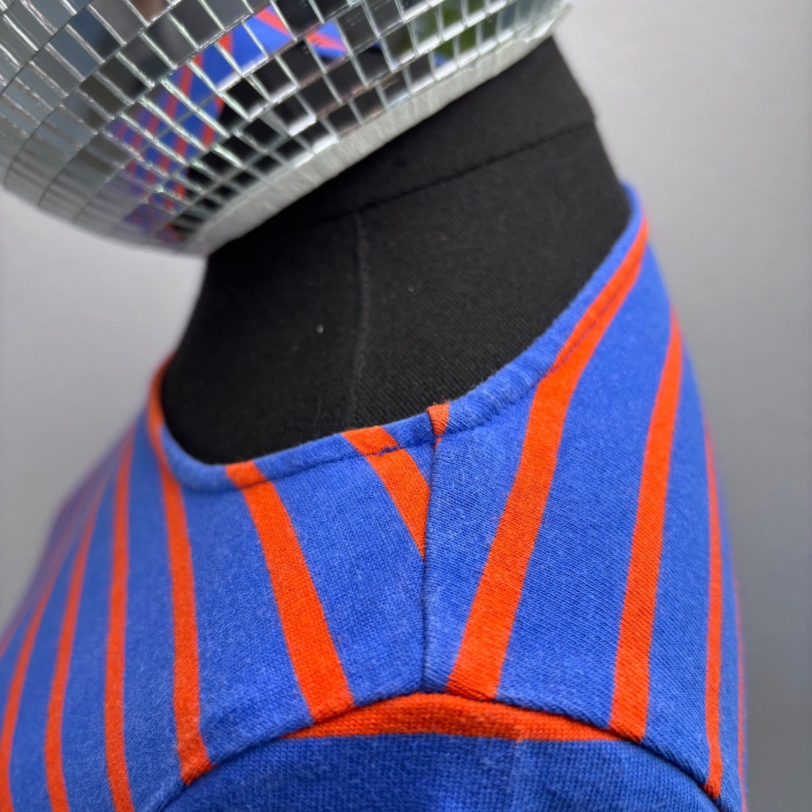 Tory Burch Striped Knit Dress Size Small, Blue and Red, Ruffle Sleeve preppy thumbnail 14