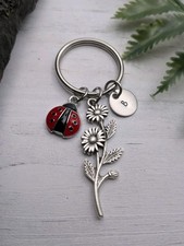 Ladybug Keychain / Flower Daisy Purse Charm / Custom Bag Charm