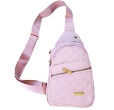 NWT Crossbody Sling Bag Light Pink with Gold Zippers/Hardware One Size