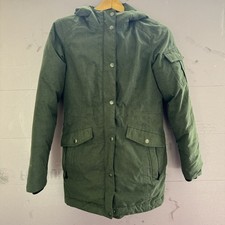 Eddie Bauer Womens Insulated Superior Down Parka Jacket XS Olive Hooded Full Zip