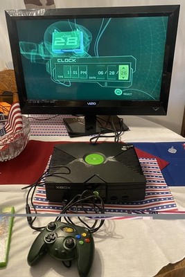 Microsoft Xbox Original Console Controller AV Cable Power TESTED No Disc Read