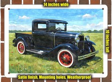 Metal Sign - 1930 Ford Pickup Truck 12 Watercolor - 14x10