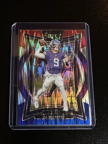 2024 Panini Select JJ McCarthy Concourse Rookie #24 Red & Blue Shock Prizm RC