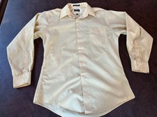 Soze 15 1/2 32-33 ARROW Fitted Shirt Long Sleeve Yellow Wrinkle Free