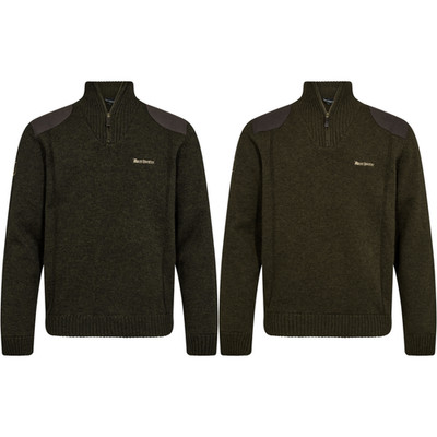 Deerhunter Finley Strickpullover mit ½-Reißverschluss Jagd Pullover