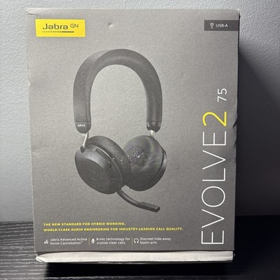 Jabra Evolve2 75 USB-A Wireless Headset w/ 8-Microphone Technology 27599-989-999