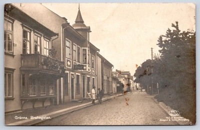 Antique Sweden Postcard GRANNA Brahegatan Street View 1931 RPPC