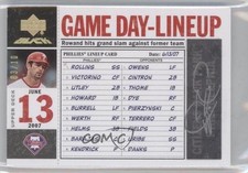 2007 Black Game-Day Lineup Card Spectrum Gold 3/10 Aaron Rowand #GDL-AR Auto 0a1