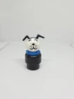 Vintage Fisher Price little people black plastic "Lucky" dog blue collar