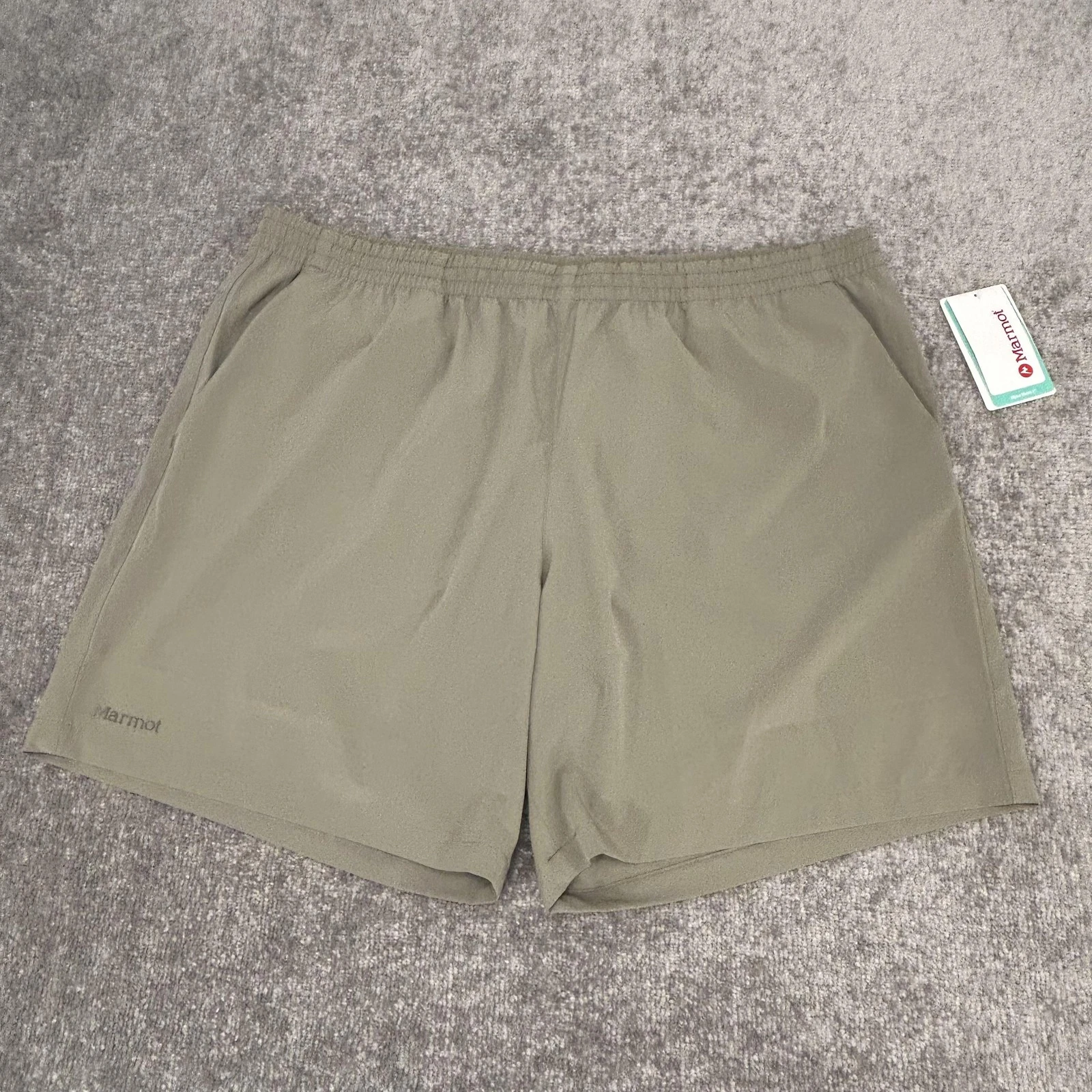 Marmot Elche Shorts Mens XXL Green Stretch UPF 50 Athletic Outdoor Hiking 7" NEW
