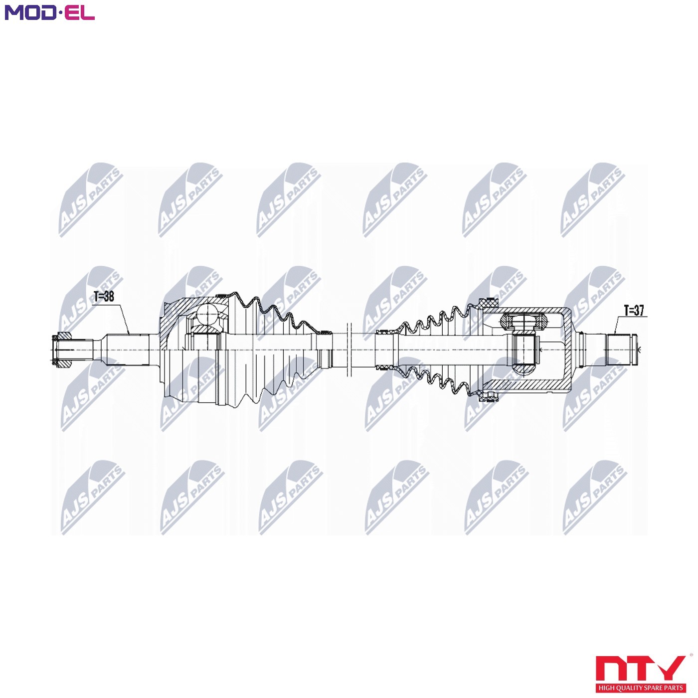 DRIVE SHAFT NPW-VW-129 FORCJKB/CJKA 2.0L CAAC/CFCA/CCHA/CAAB/CAAA 2.0L 4cyl