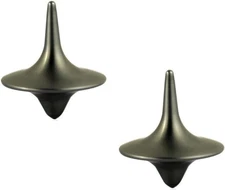 2Pcs Silver Accurate Spinning Top,Forever Spin,Portable Precision Metal Spinner