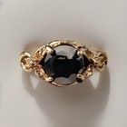 Black Onyx Round Cut Gemstone - Gold Plated Ring - Size 7 — photo 1