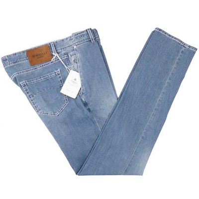 Luigi Borrelli Slim-Fit Medium Blue Lightweight Cotton Denim Jeans 33 NWT