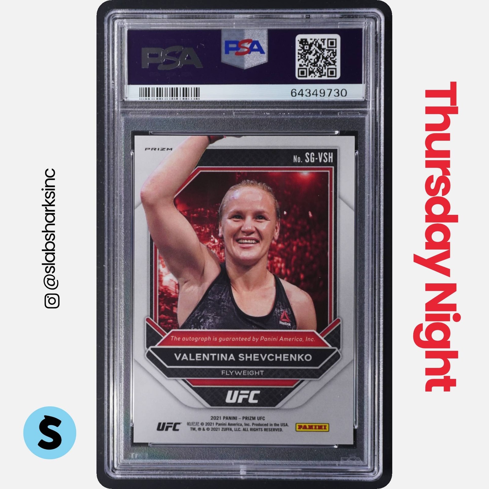 2021 PANINI PRIZM UFC VALENTINA SHEVCHENKO SIGNATURES GREEN PRIZMS AUTO PSA 10 view 2