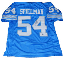 CHRIS SPIELMAN signed (DETROIT LIONS) custom football jersey BECKETT BAS BW61028