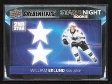 2021-22 Upper Deck Credentials #2SR-3 William Eklund Star of the Night (HK)